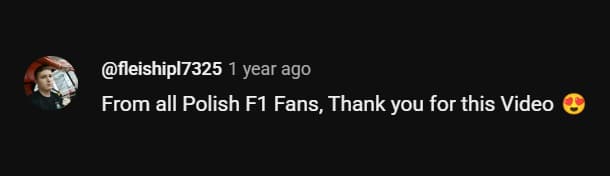 From all Polish F1 Fans, Thank you for this Video 😍